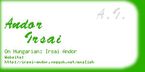 andor irsai business card